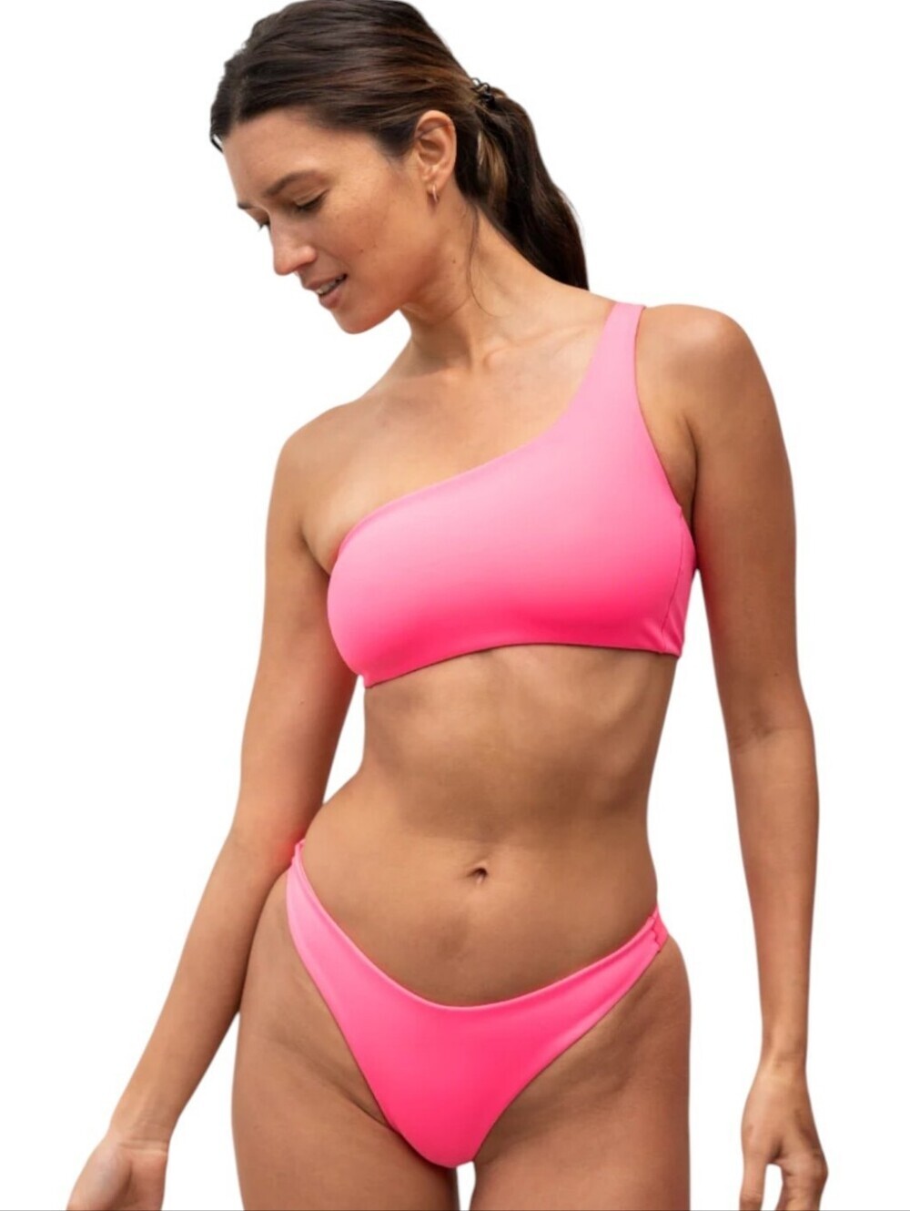 Left On Friday Off Shore Top One Shoulder Neon Pink Women's XL NWT